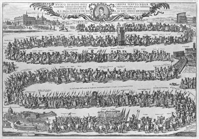 The Procession of Pope Innocent XII from the Vatican on His Formally Taking Possession of St John, 1692 by Italian School